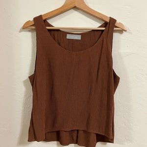 Everlane Naia Ripple Top in Walnut